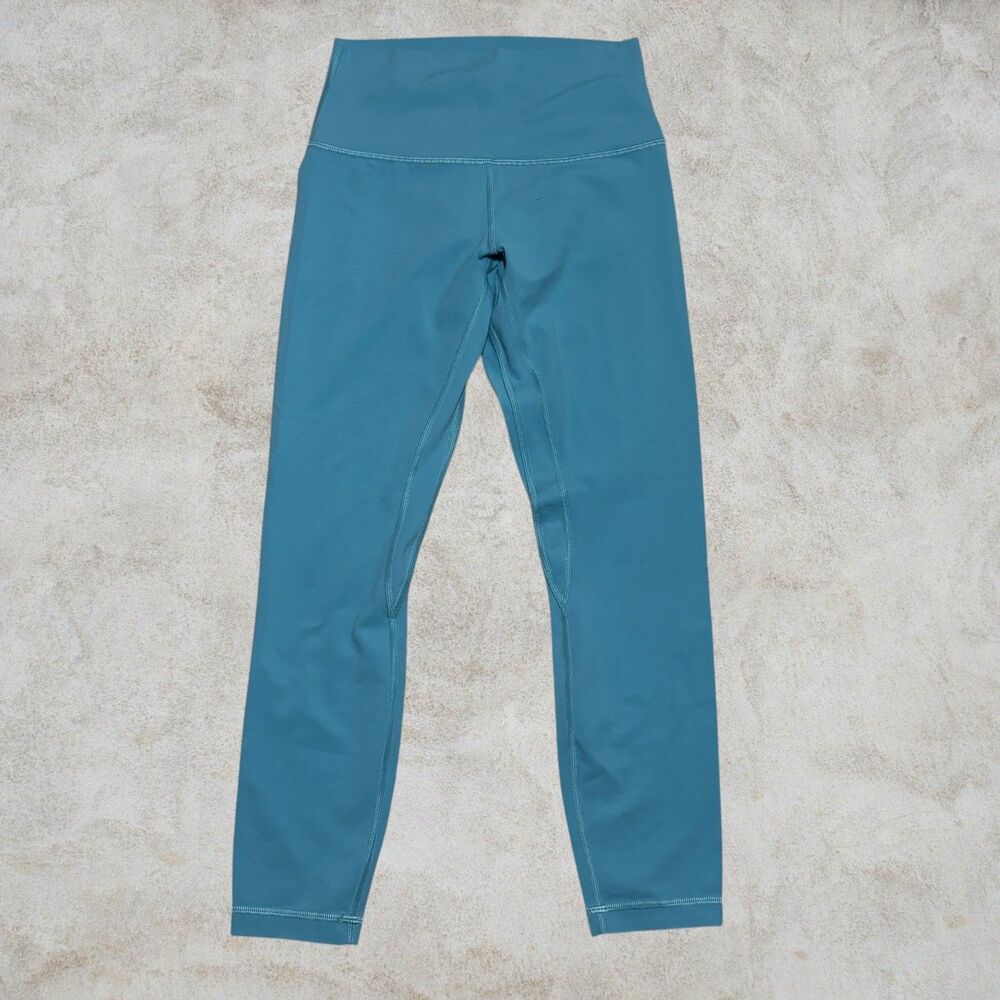 LULULEMON size 6 ALIGN High Rise Leggings CAPTURE BLUE Teal 25" NULU